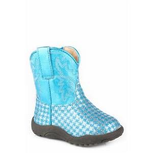 NEW STETSON infant girl's glitter gleam western boots in turquoise